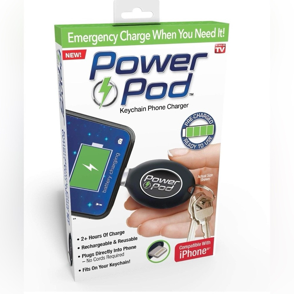 Ontel Power Pod emergency keychain phone charger